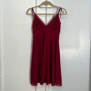 Express red low cut empire waist minidress size S